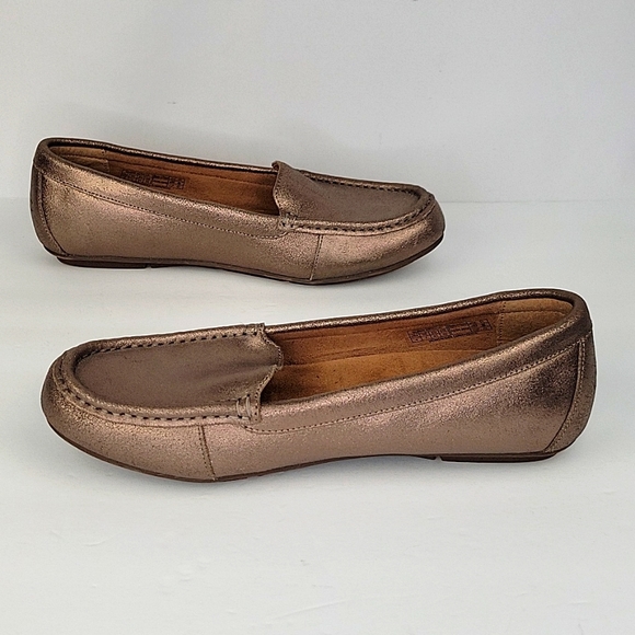 Vionic Debbie Metallic Leather Loafer Gold Size 9 - Picture 5 of 13